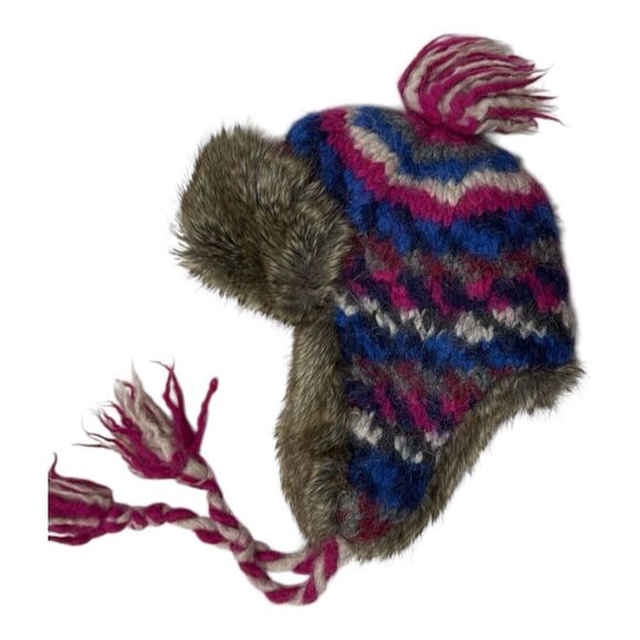 American Eagle Outfitters Alpaca Knit Faux Fur Lined Trapper Hat. - Picture 2 of 8